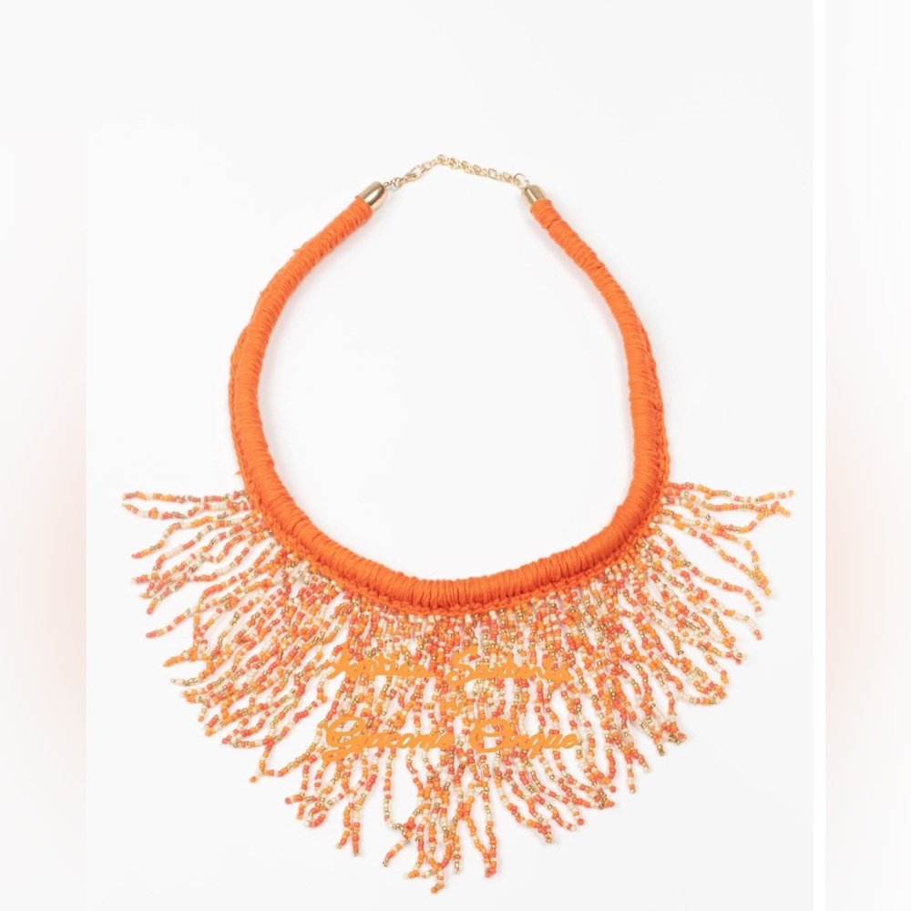 Antica Sartoria 3 strands Elegant  
Orange Beaded Necklace chocker NWT
